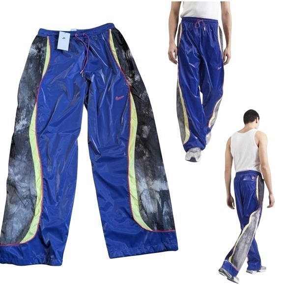 Nike Sportswear Loose Fit Straight Leg‎ Track Pants Blue Athletic Mens L